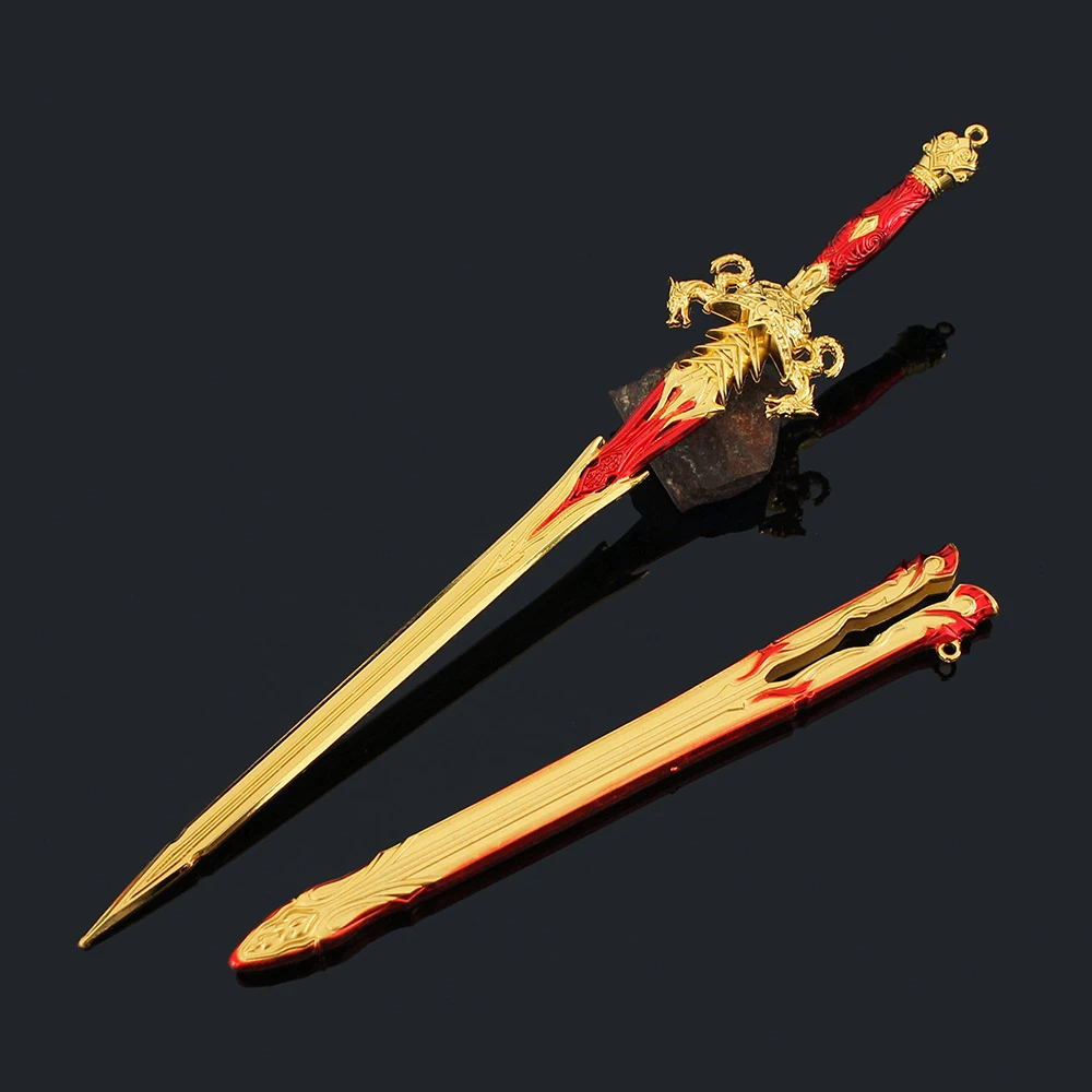 Naraka: Bladepoint Weapon The God of Wealth Sword Game Peripheral Metal 30cm Samurai Sword Model Decoration Crafts Gifts Toys