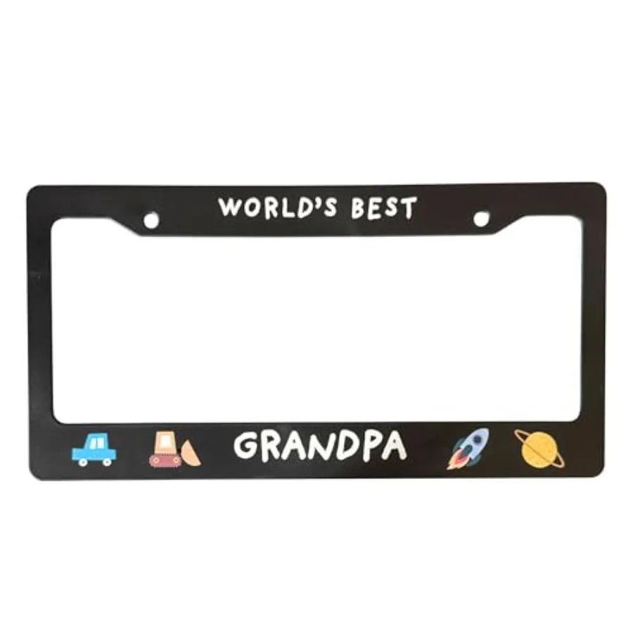 

License Plate Frame Funny Car Accessory Gift for Mom, Dad, Grandpa, Grandma and Friends World's Best Grandpa