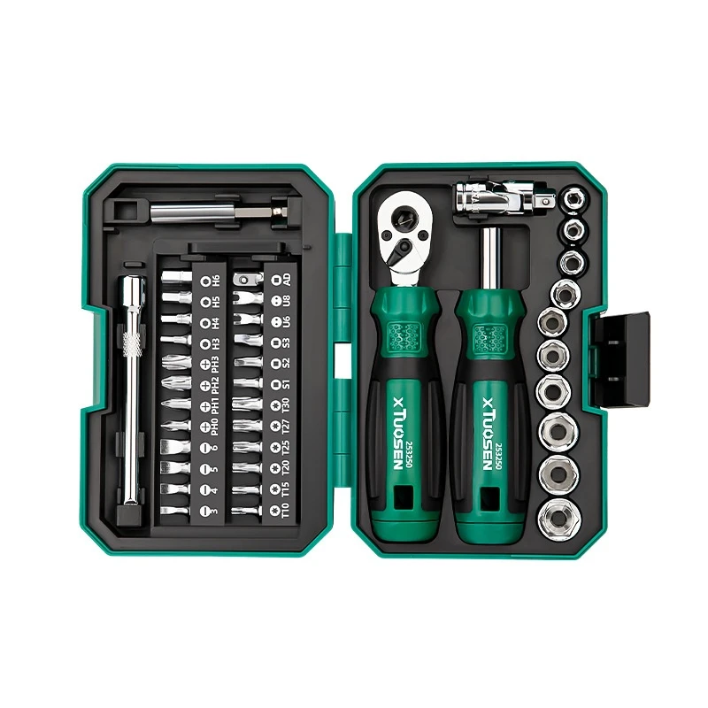 

Многофункциональный набор инструментов Xiaofei: Торцевой ключ с высоким крутящим моментом, 40 предметов, отвертки, OEM