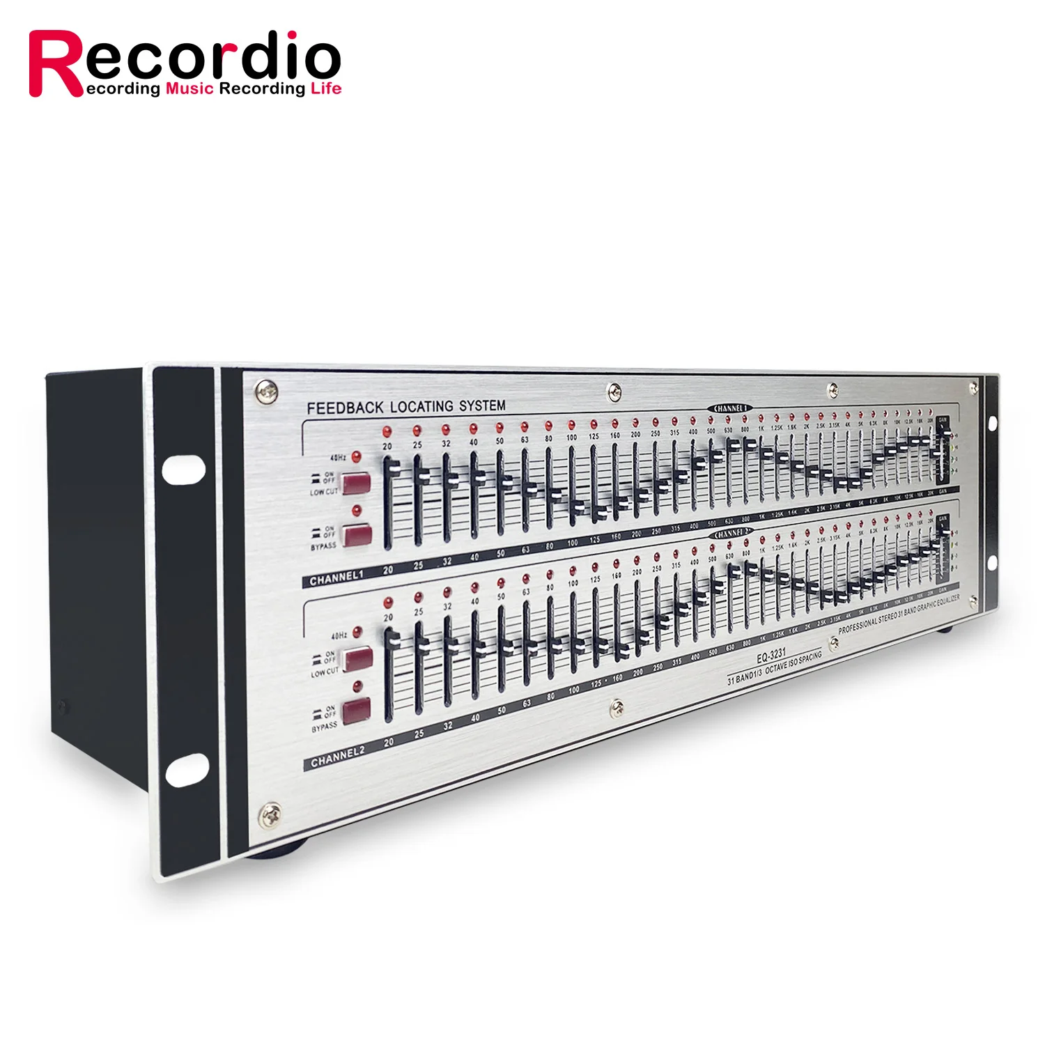 GAX-EQ3231 Professional DJ System 31 Bands Stereo Graphic Equalizer Feedback Locating System Stage Home Karaoke