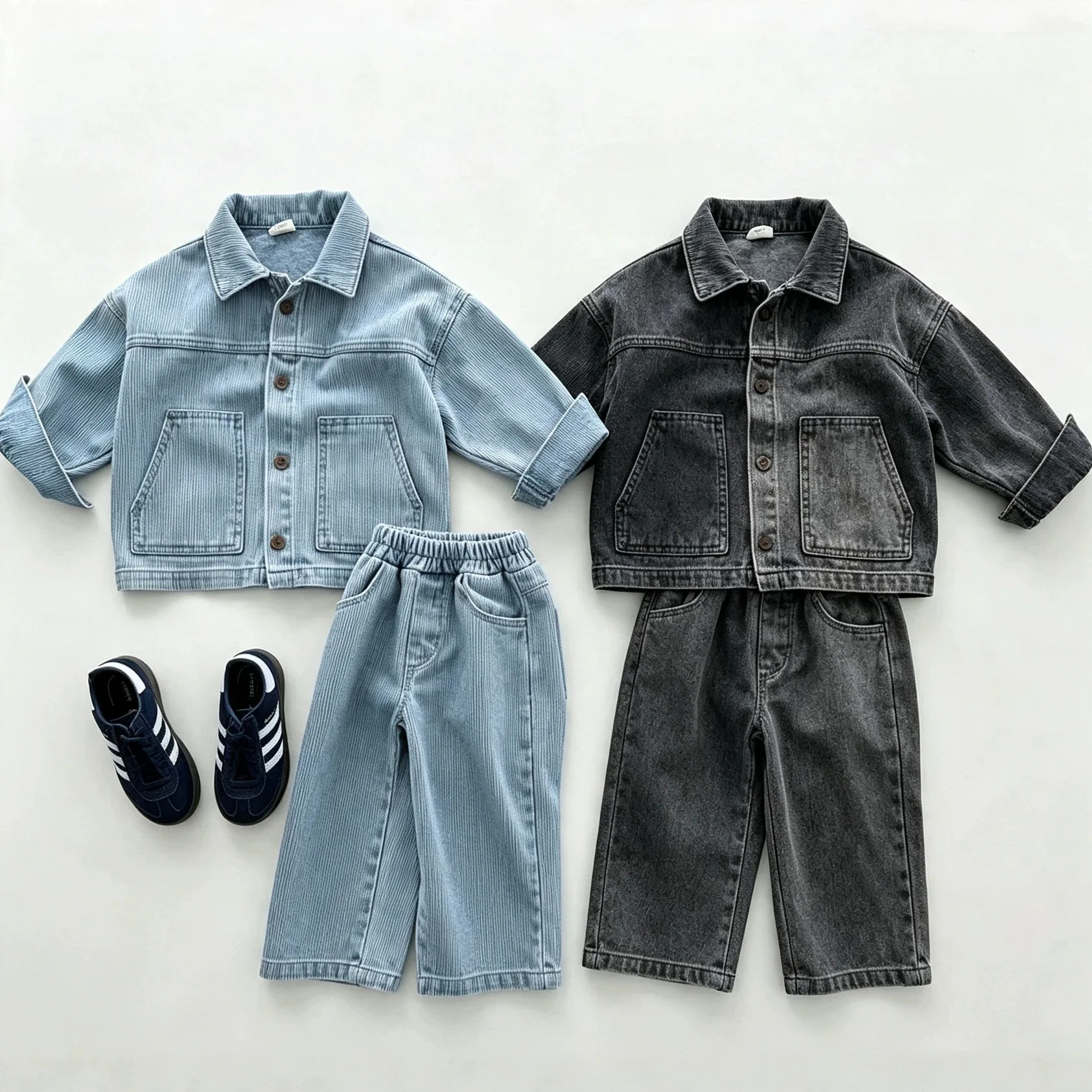 Autumn New Children Casual Denim Clothes Set Baby Denim Jacket + Jeans 2pcs Suit For Boys Girls Toddler Outfits  123
