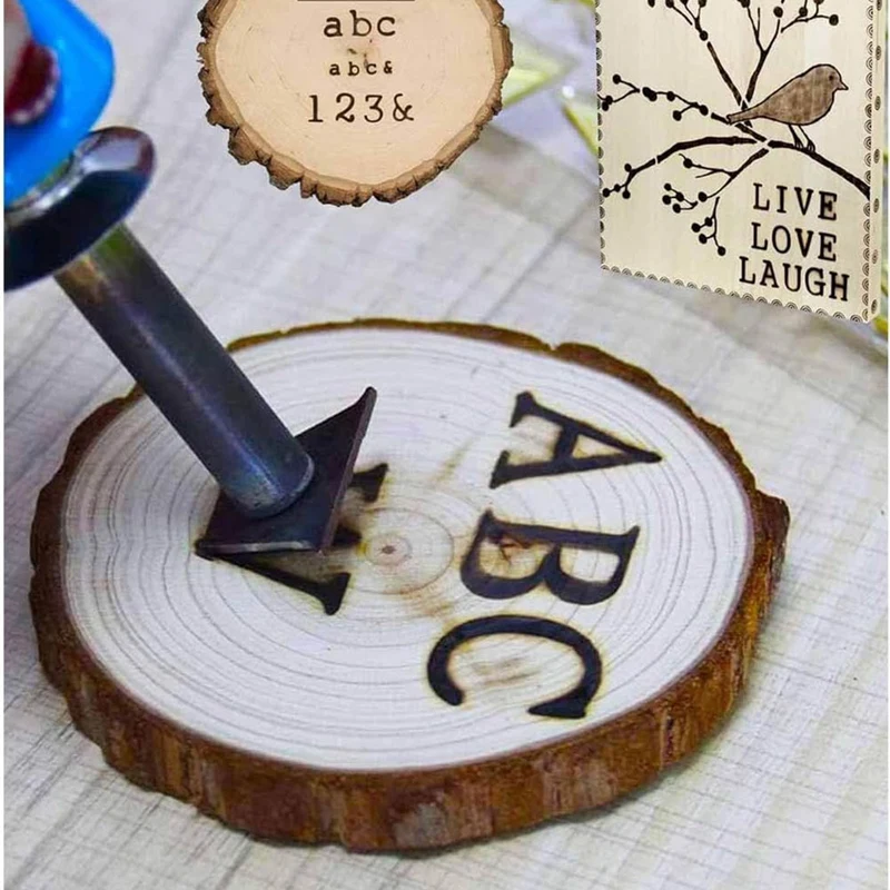 A27Q-Wood Burner With Letters Stamps, With Alphabet, Copper Stamping Set,For Wood Leather Embossing Carving US Plug