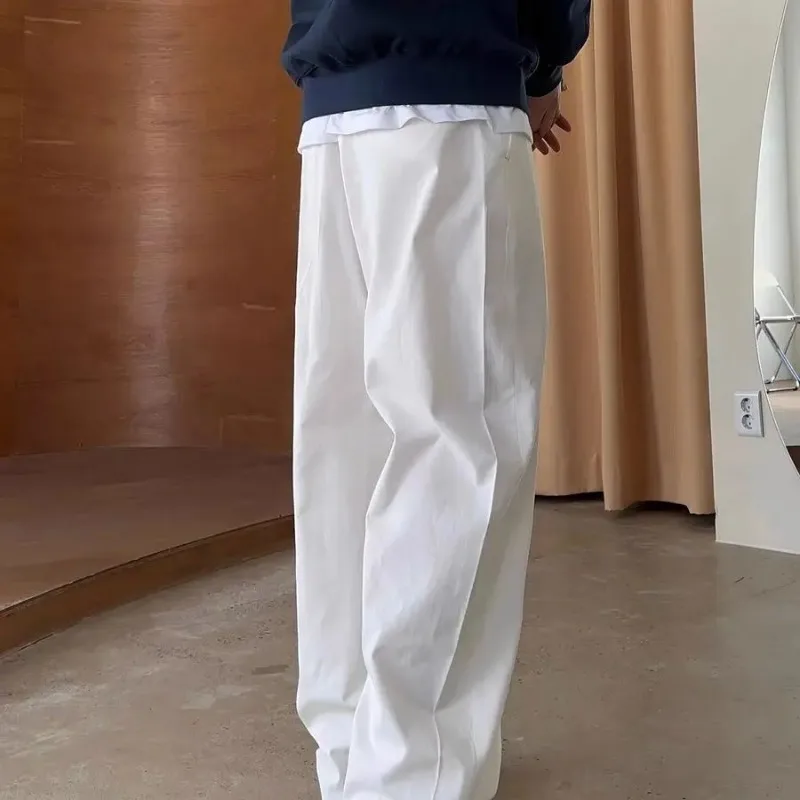 Ice Silk Trousers for Men Thin Cooling Straight Summer Tailoring Cool Office Business Casual Pants Man Long Xxxl Plus Size Big