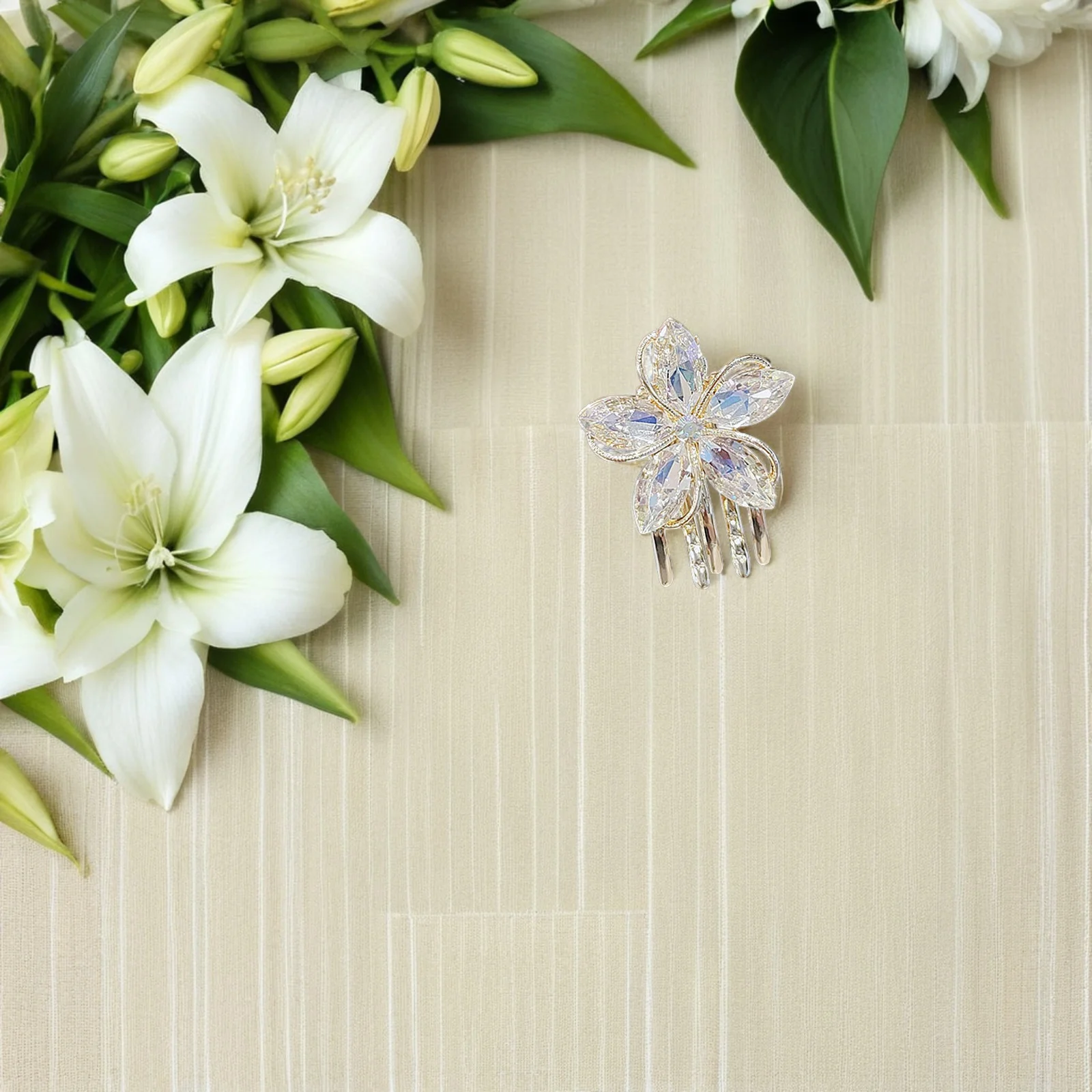 

3Pcs Mini Flower Hair Claw Alloy Claw Clamp for Ladies Beautiful Hair Clasp Ornament Styling Tool Gift Idea Women Jaw Clips