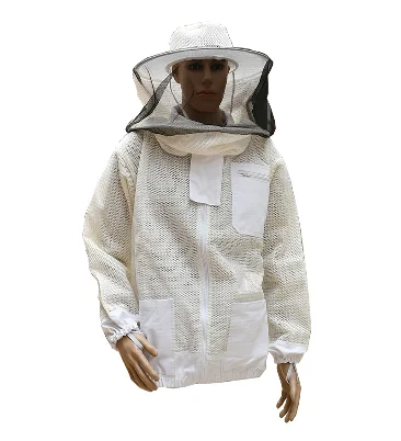 Beekeeping Bee Jacket 3 Layer Mesh Ultra Cool Ventilated Hoodie Veil Beekeeping Protective Gear