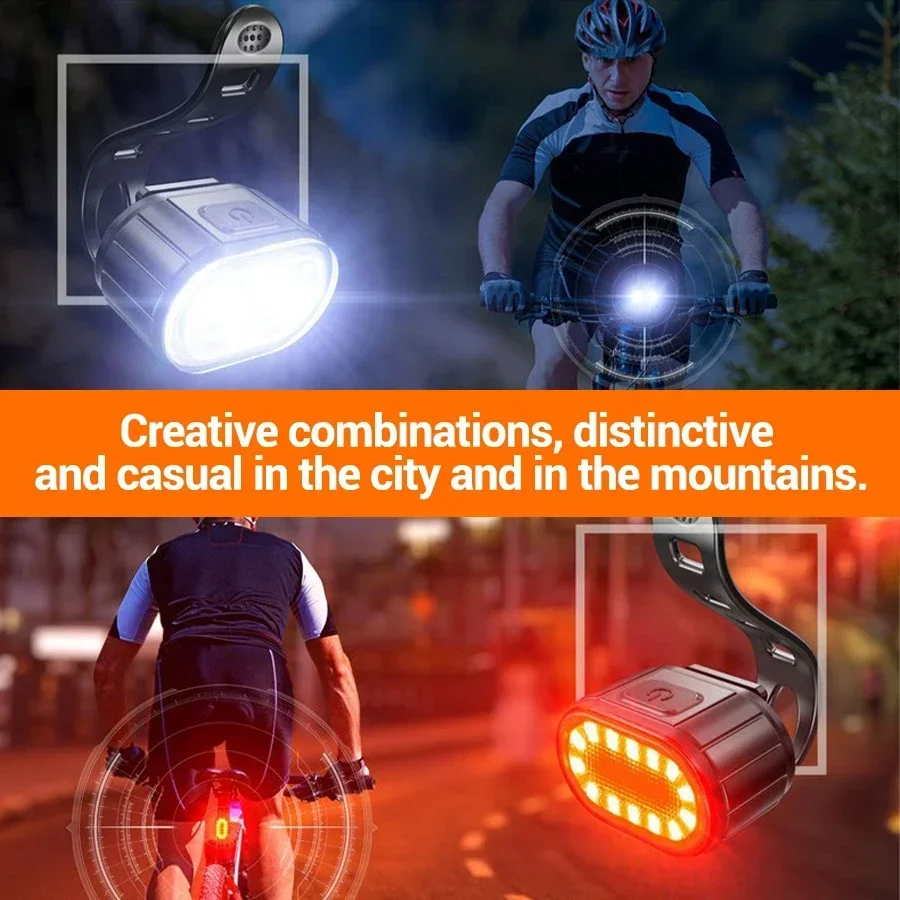 Front Rear Bike Lights Rechargeable Bicycle Cycling USB Flashlight for Bicycle Lighting Front/Rear/Set Bike Accessories