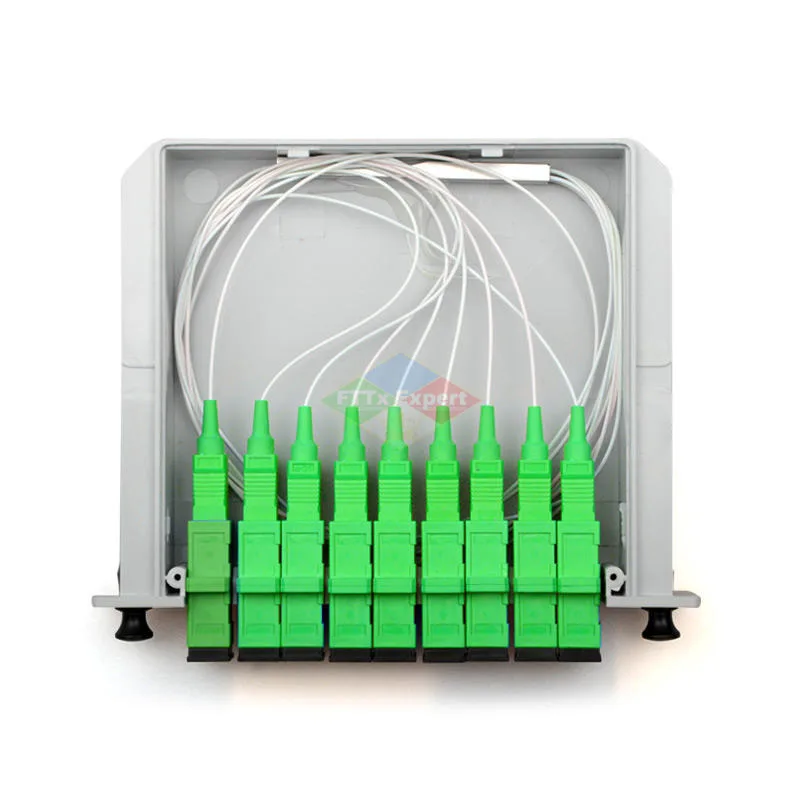 Optic Fiber Splitter Box 1x2 1x4 1x8 1x16 With SC APC Connector Steel Tube Internet Fiber Optical Mini Single Mode PLC Splitter