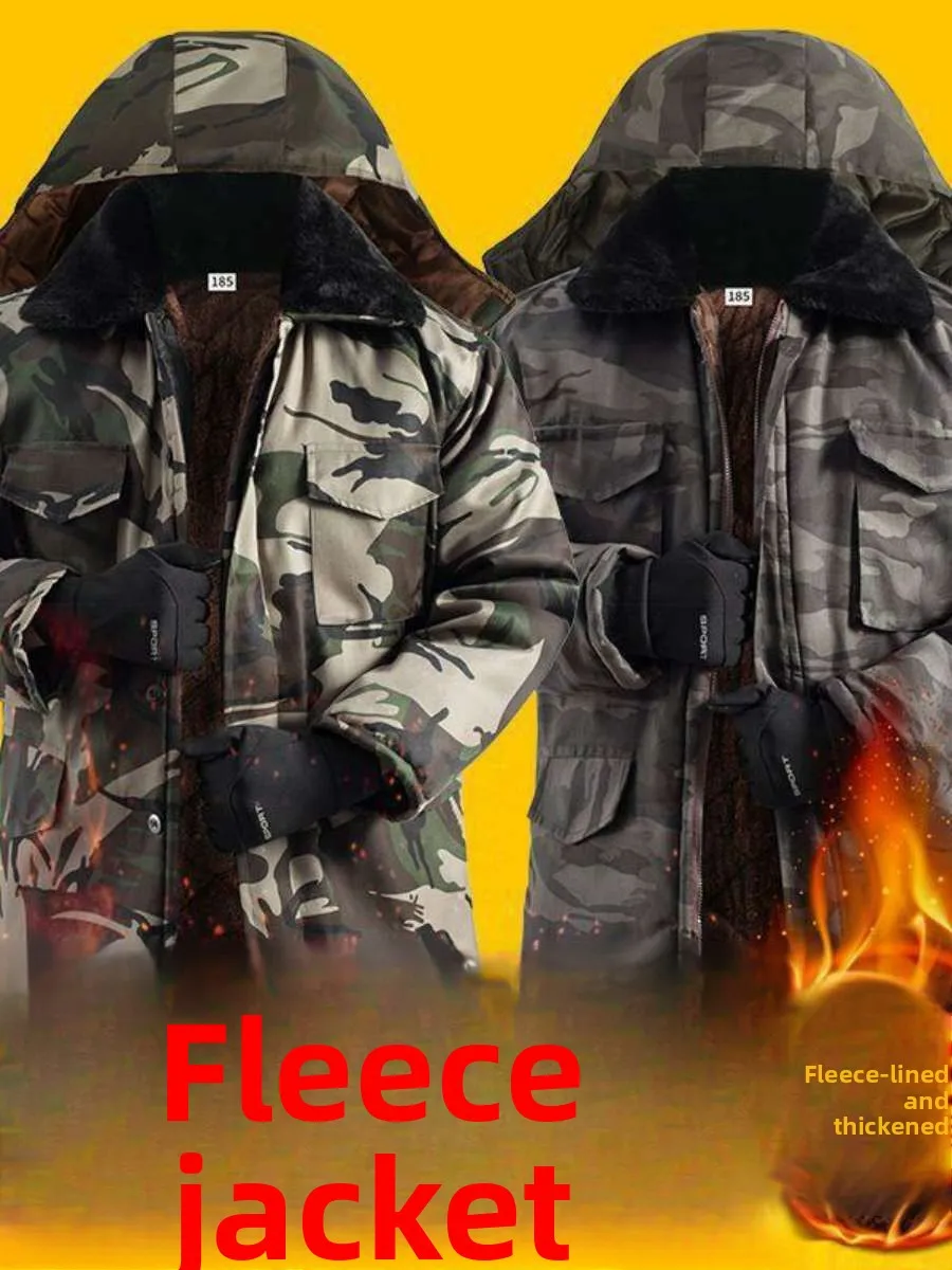 

Thiened Fce Winter Cotton Jaet for Men Heavy Du Cold Storage Work Wear Warm Insulated Labor Protection Clothing