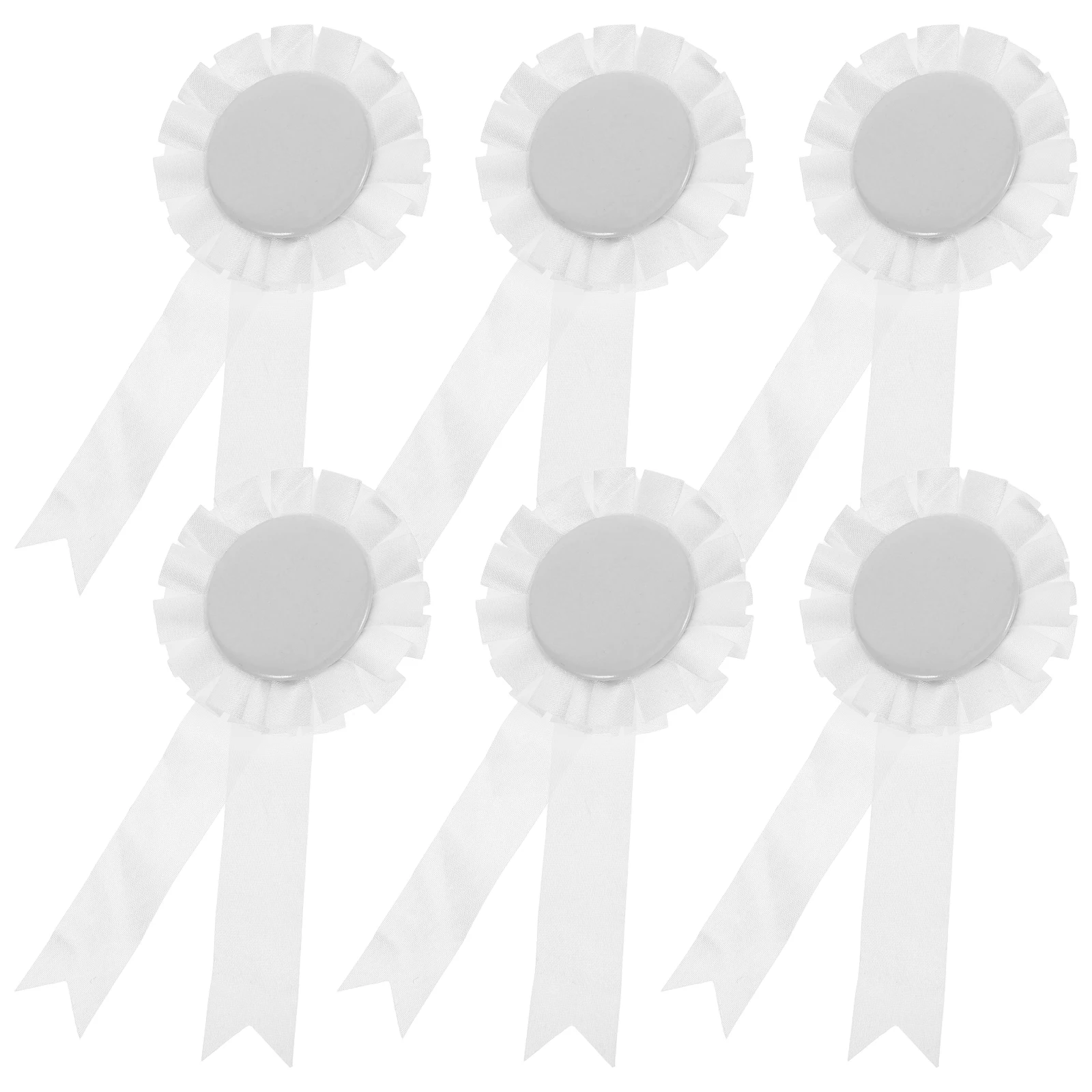 

6pcs Wedding Party Tinplate Ribbon Badge Pins Corsage Accessories Elegant Design Birthday Brooch Pin For Women Sturdy Materials