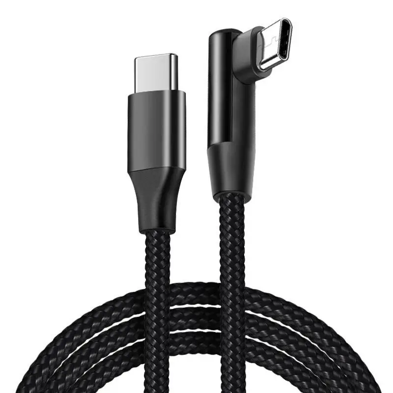 90 Degree Elbow 65W USB C to Type C Fast Charging Short Cable Bedside Side Angle Easy Plug Charge Sleep