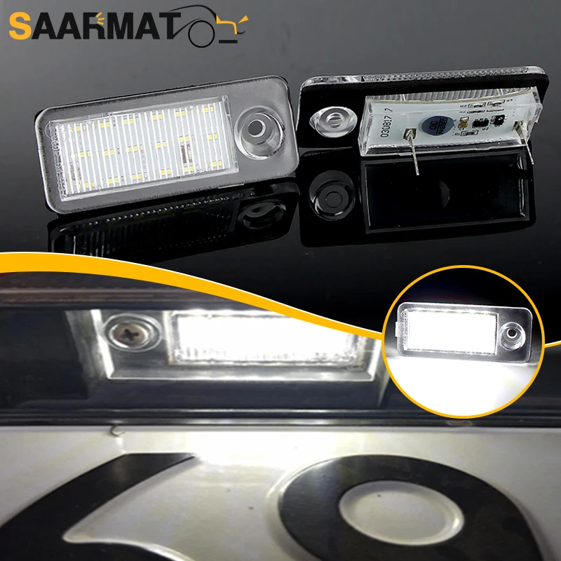 2pcs License Plate Light LED Light For Audi A6 C5/B4 Avant/Wagon 1997-2005 RS6/RS6 Plus 2003-2005 Tail Number Plate Lamp DC12V