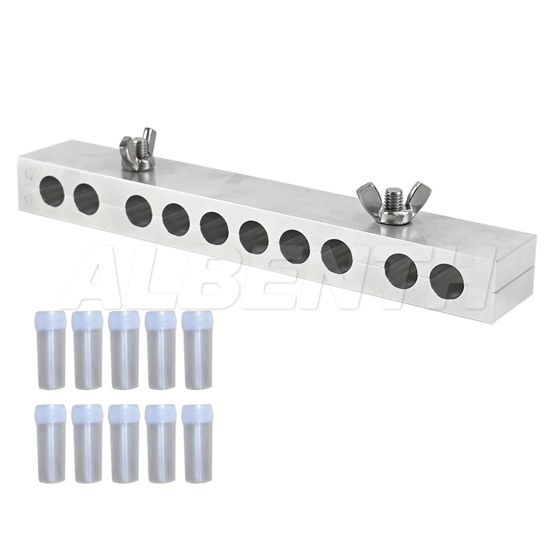 

10 holes 2.0g Bullet-shaped Suppository Mold Manual Aluminum Alloy Suppository Mold Teaching Experiment Mould