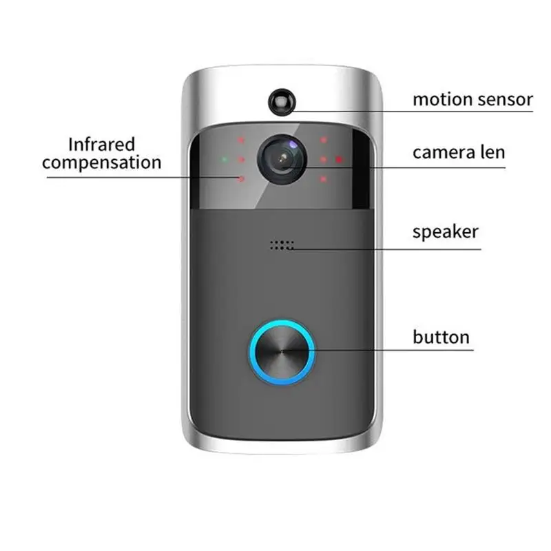 Sonnette vidéo intelligente pour la maison, sonnette sans fil, caméra WiFi, interphone d'appel, œil vidéo pour sonnette de porte, sonnette de téléphone, sécurité à domicile, caméra HD