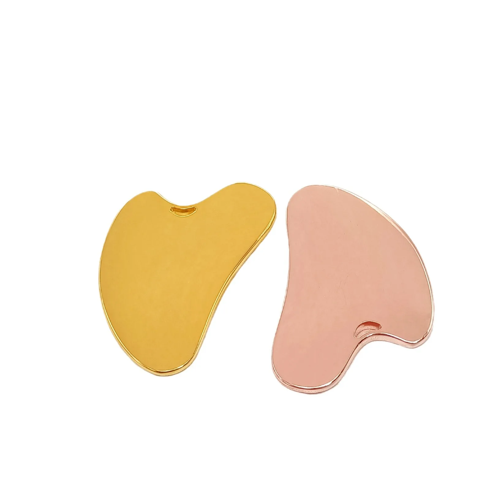 Zinc Alloy Metal Plating Dual Color Finger Scraping Board Facial Massager Gua Sha Tool