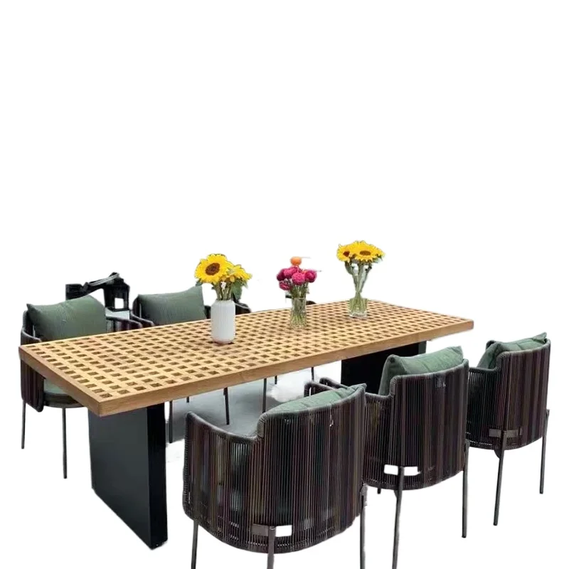 

Villa outdoor tables and chairs courtyard furniture terrace open-air waterproof leisure table and chair combination