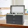 

3 Layers 18 Slot Sunglasses Organizer Drawer Storage Box Eyewear Display Holder