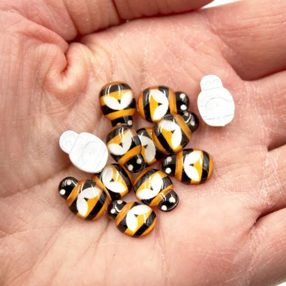 50 قطعة الخنفساء والصغيرة والنحل مصغرة كابوشون مسطح سحر البق لحديقة الجنية DIY الحرفية الديكور-لا لاصق