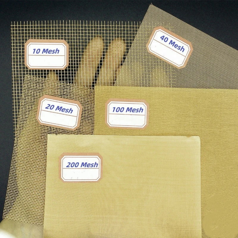 20-200Mesh 15x15cm Brass Woven Wire Metal Mesh Shielding Fabrics Mesh Copper Wire Filter Net Non-magnetic Signal Screen Tool
