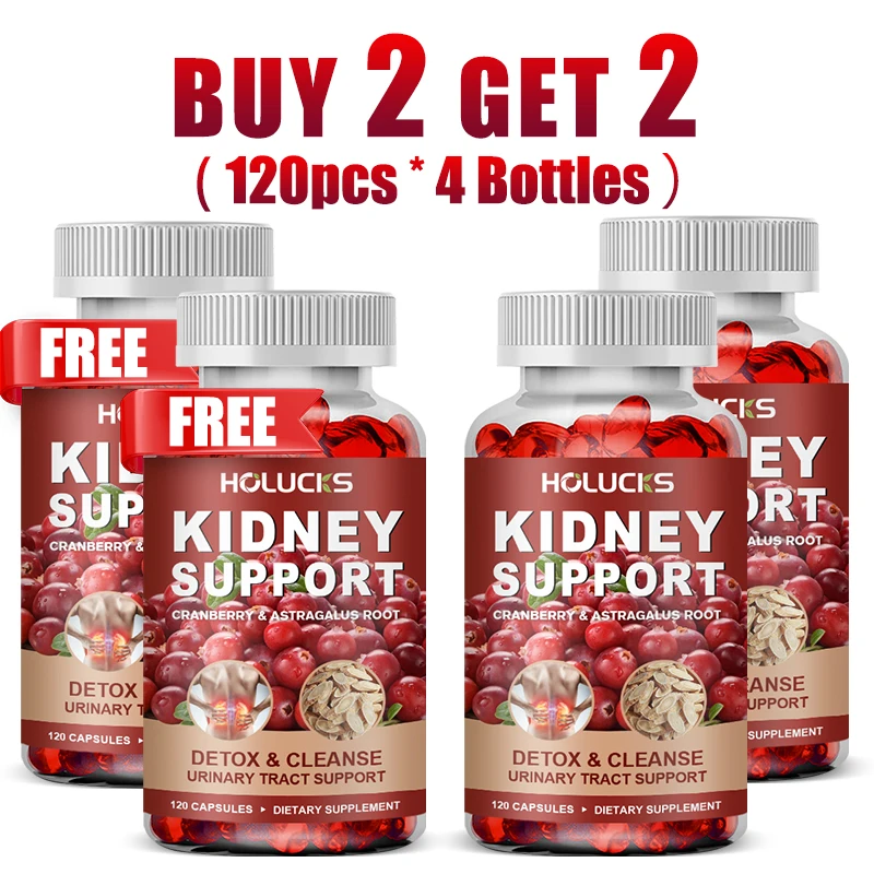 

HOLUCKS Добавка для поддержки почек с экстрактом клюквы, Uva Ursi и корнем астрагала, для детоксикации и очищения, для здоровья мочевыводящих путей