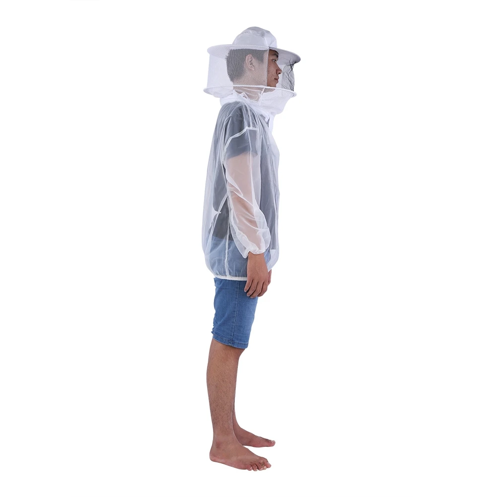 D9 Professional Beekeeper Jacket Transparent Beekeeping Face Protective Suit Equipment Hooded Veil Insect Mosquito Repellent