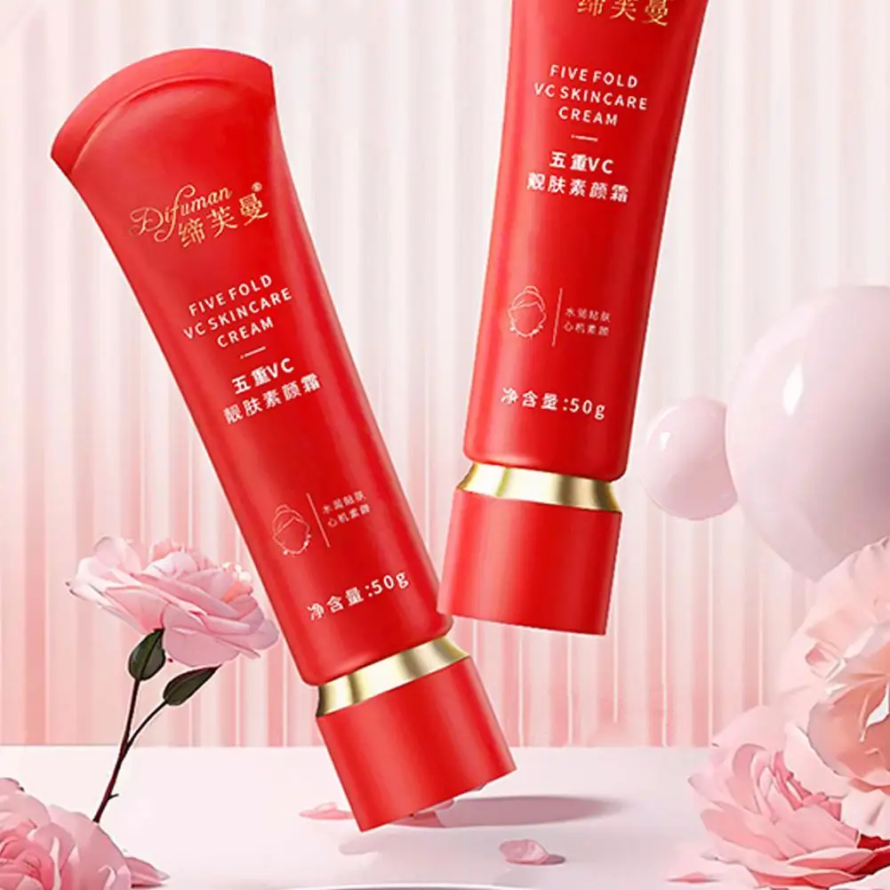 Crema facial fermentada de soja coreana, crema de levadura de cúrcuma con ácido de fruta, reparación de daños, esencia antienvejecimiento para manchas desteñidas, 50ml