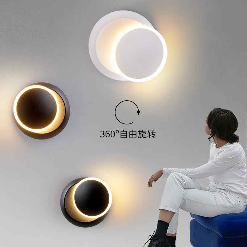 الشمال كسوف القمر مصابيح الحائط مع تصميم بسيط ومبتكر للتدوير غرفة نوم السرير الشمعدانات Woonkamer المدخل الدرج #1