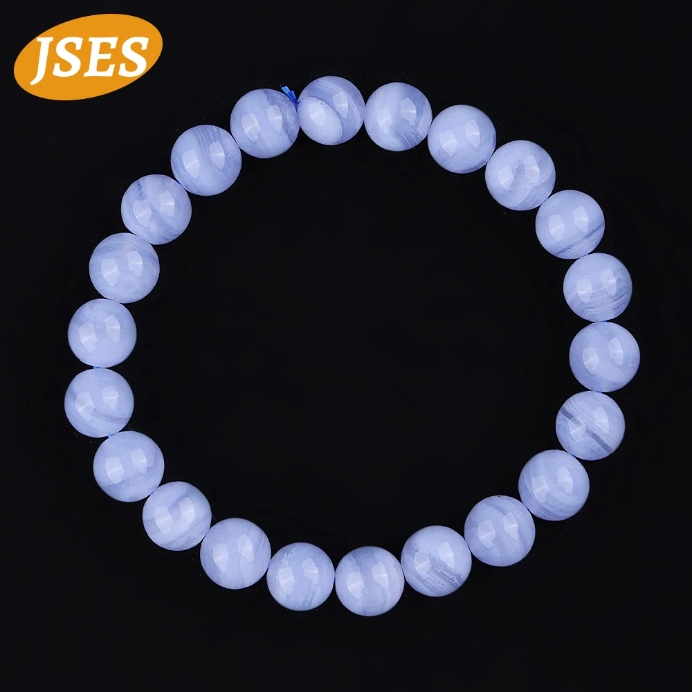 AA Natural Brazil Blue Lace Agate Chalcedony Bracelet Loose Stone Beads for Jewelry Making Necklace DIY Accessories 15 Inches