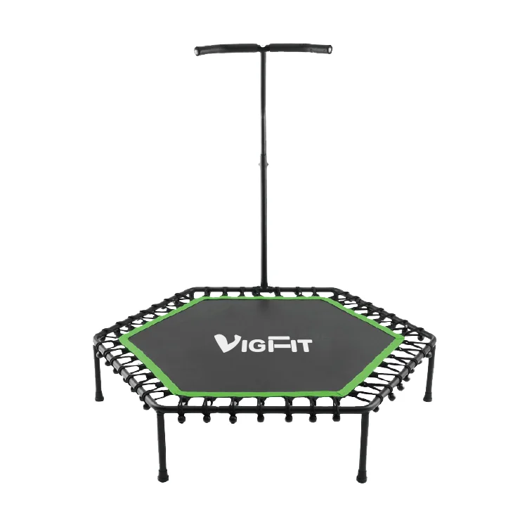 

50-дюймовый мини-батут для дома с регулируемой ручкой, фитнес-тренажер для взрослых и детей, батут с эластичными лентами для упражнений