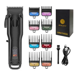 KIKIDO Hair Trimmer Cordless Professional Barber Hair Cutting Machine Electric Hair Clipper Digital Display Trimmer for Men