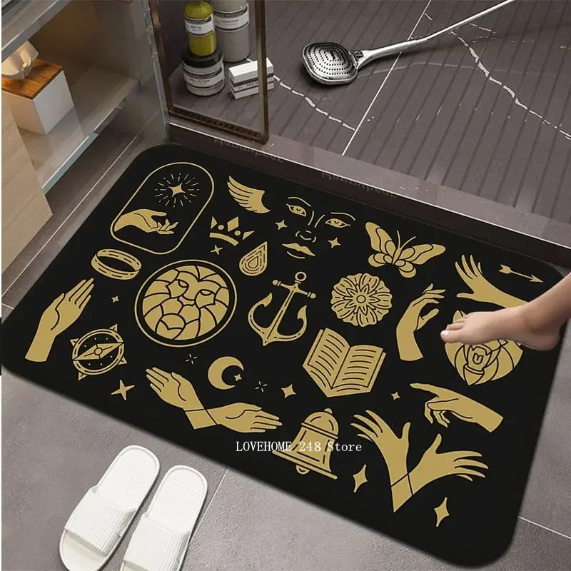 Witches Moon Tarot Kitchen Mat Nordic Style Bedroom Living Room Doormat Home Balcony Anti-Slip Hotel Decor Mat