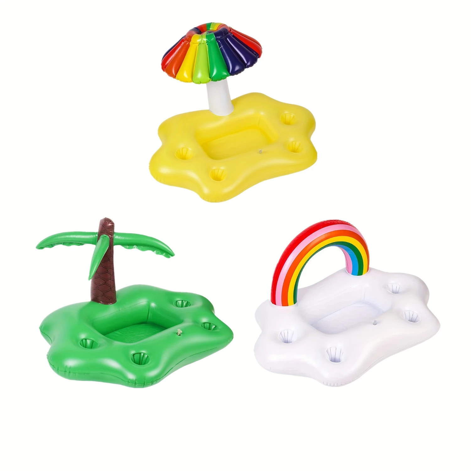 1pc Inflatable Fruit Drink Tray,  Cloud,  Tree, Sun Umbrella, Ice , Pool, Beach Party, Gathering, Playing Props