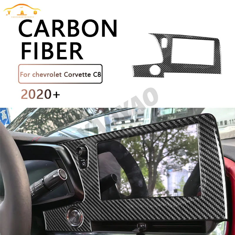 

Carbon Fiber Central Control Multimedia Navigation Panel Stickers For Chevrolet Corvette C8 2020 2021 2022 2023 2024 Accessorie