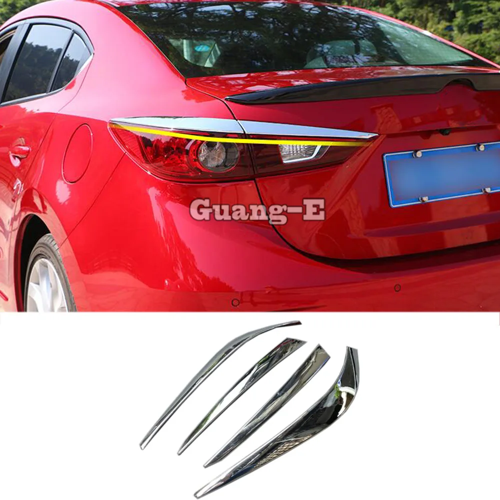 Car Back Tail Rear Eyebrow/Trim Light Lamp Frame Stick ABS Chrome Cover 2pcs For Mazda 3 Axela M3 2014 2015 2016 2017 2018 2019