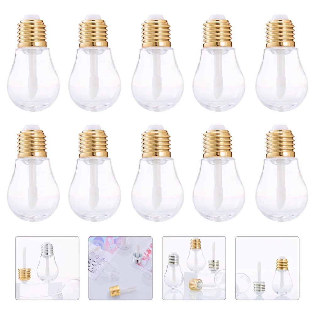10 ชิ้นหลอดไฟลิปกลอสพลาสติกใส Lip Balm คอนเทนเนอร์พลาสติกเติม DIY คอนเทนเนอร์แบบพกพา