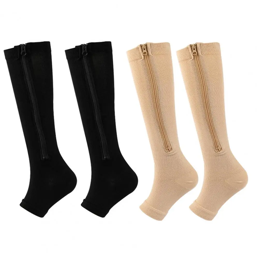 Soft Texture Compression Socks Women Zipper Compression Socks Compression Socks for Women Men 2 Pairs of Open Toe Knee for Veins