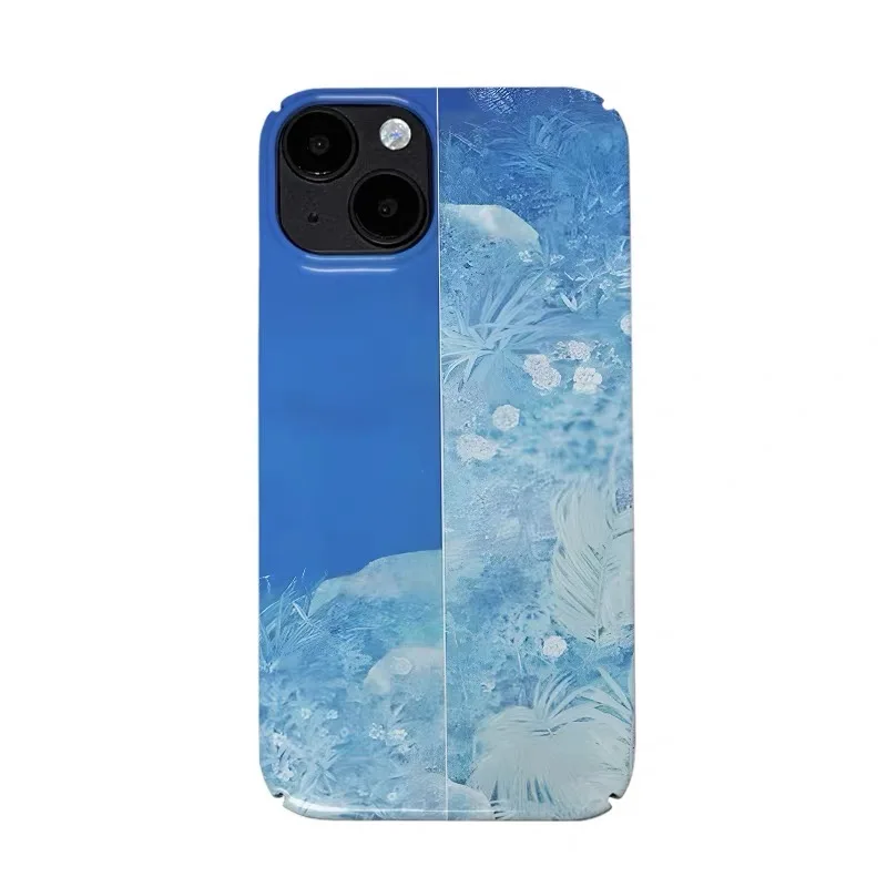 

Blue Underwater Splicing Art Case for IPhone 16E 15 14 13 Pro Max 12 Mini 11 Pro Plus Shockproof Protective Hard Acrylic Cover