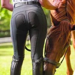 New European women's thin Slim riding pants splicing elastic hip lift leisure equestrian pants