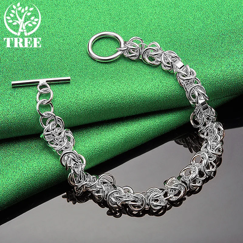 Vintage 925 Sterling Silver Dragon Bone Chain Bracelet For Women Fashion Party Birthday Christmas Trendy Jewelry Accessories