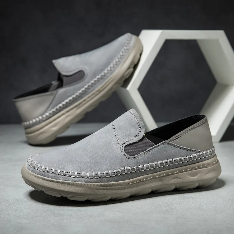 Top-layer genuine leather men's shoes, low-top casual shoes, Martin boots, large size men's shoes