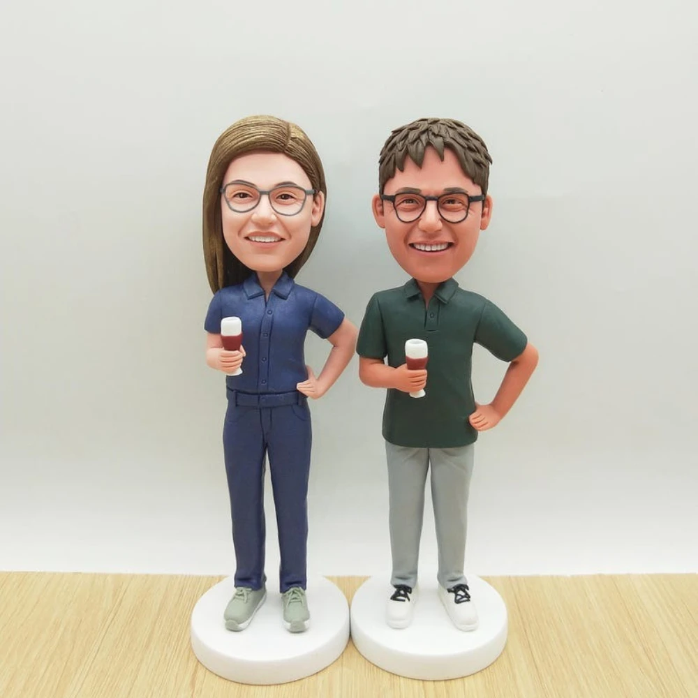 

Custom Bobble Head from Photo Custom Full Body Clay Figure Romantic Gift for Him Her Couple Wedding Birthday Anniversary