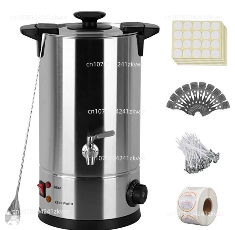 Wax Melter Stainless Steel Large Melting Pot Commerical 10L Electric Wax Melting Pot with Spout 30-110 ℃ Furnace