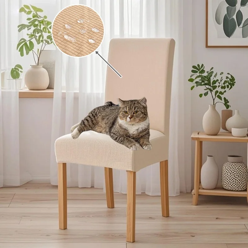 

1/2/4/6pcs Elastic Dining Room Chair Cover Stretch Jacquard Kitchen Chair Slipcover for Dining Kitchen Hotel Wedding Banquet