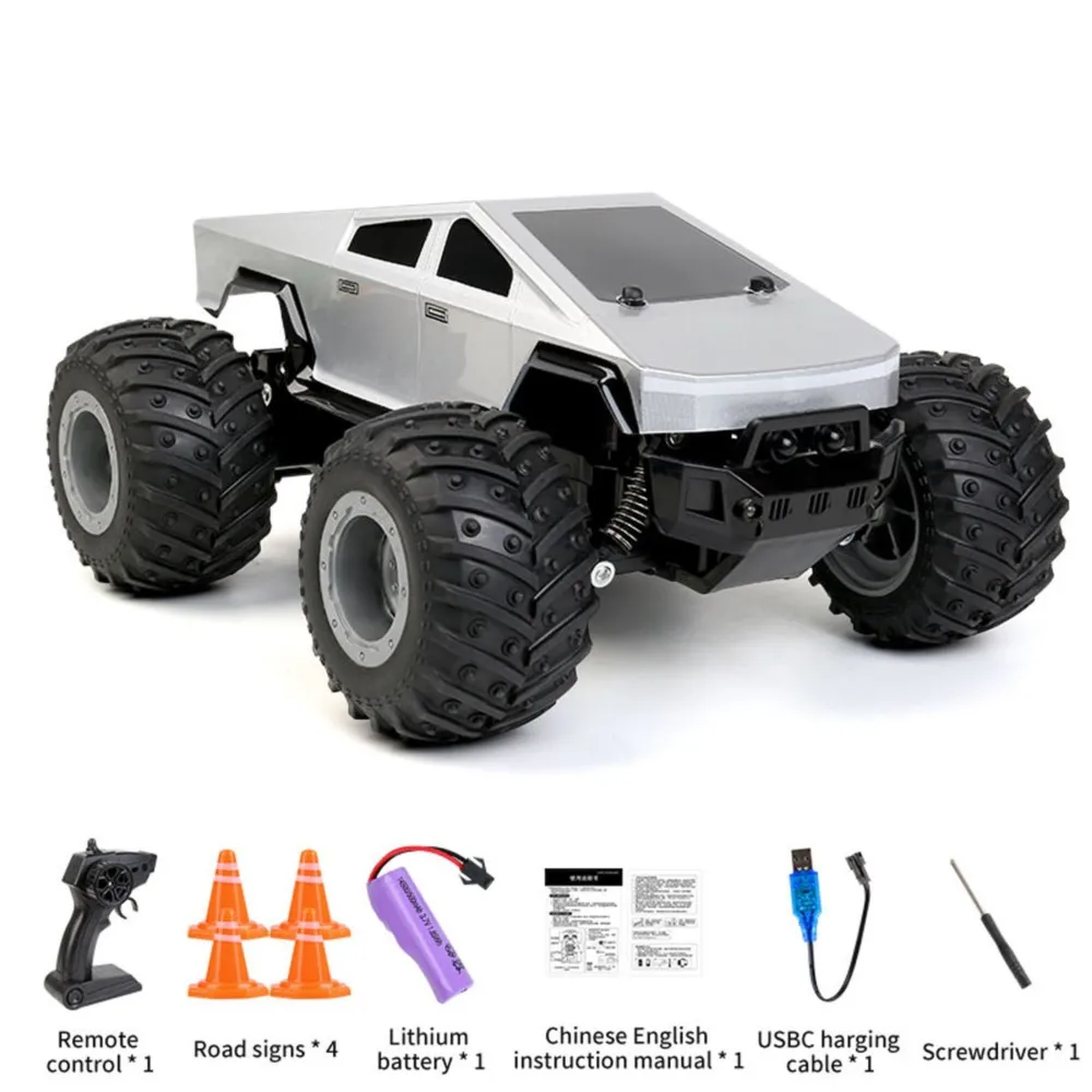 Camion pick-up RC 4*4 1/24 2.4GHz, contrôle sans fil, transmetteur prêt à courir, lumières LED, véhicule tout-terrain, voiture sur chenilles Q208
