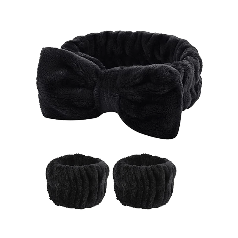 Popular Face Wash Hair Band Waterproof Wrist Band Set Bow Tie Elastic Band Women's Hair Band Accessories