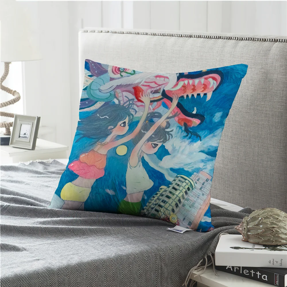 Aya Takano Art Pillow Case Living Room Headboard Bedroom Office Cushion Cushion Sofa Nap Time