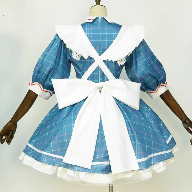 Kostium Cosplay Amiya z gry Arknights, sukienka, fartuch, peruka, uszy, pełny zestaw dla kobiet, na Halloween, karnawał, imprezę, strój do odgrywania ról Ark.