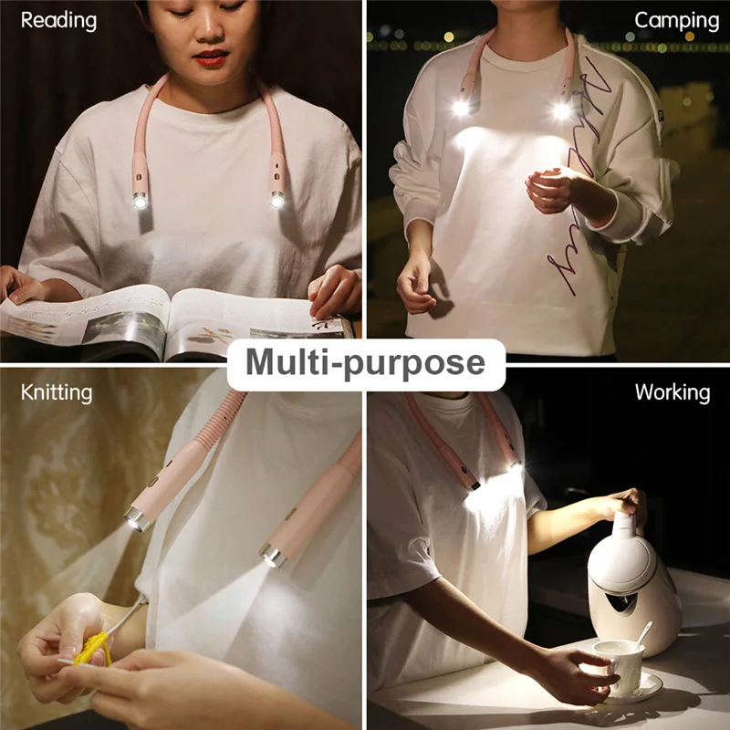 Led Rechargeable Neck Light 3 Modes Hug Reading Lamp Portable Book Light Novelty Flashlight Book Lamp Night Light Neck Light