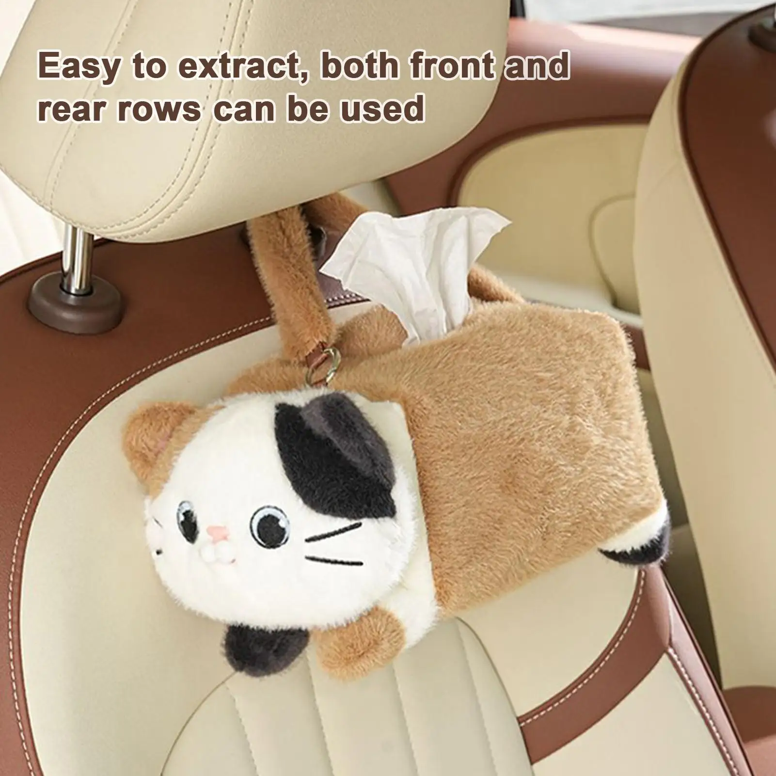 Cat Car Tissue Box Car Seatback Napkin Tissue Dispenser Holder Hanging Car Storage Organizer for Road Trip Truck Sedan RV Auto - view 5
