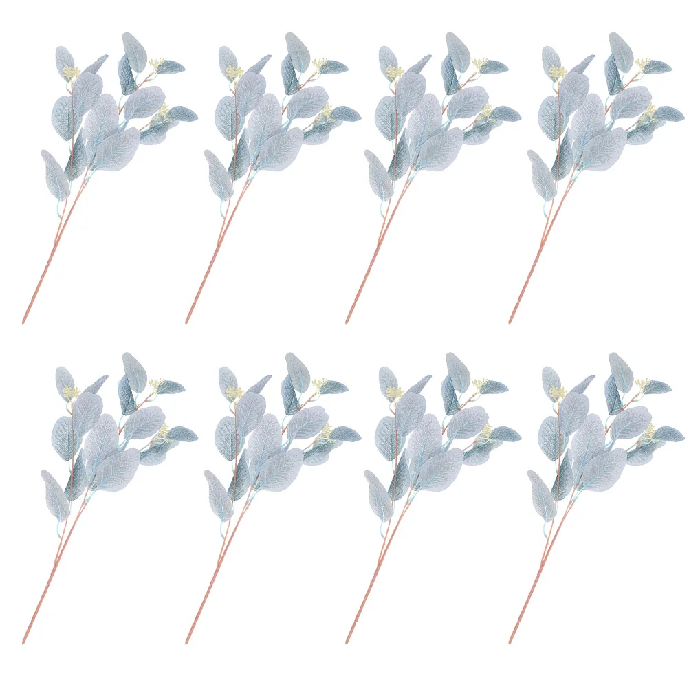 

8pcs Vase Decors Eucalyptus Leaves Stems Simulated Home Decor Fake Plant Ornaments Fall Arrangement