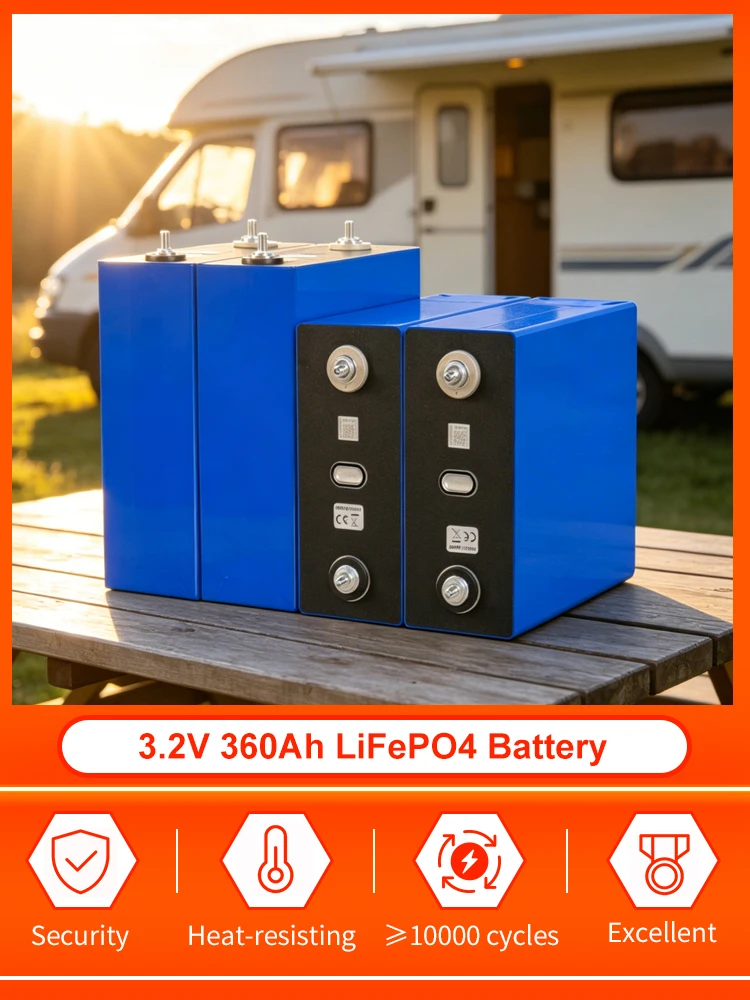 Akumulator 3.2V Lifepo4 105AH 320AH 360AH Klasy A, 6000/8000/10000 cykli, fabrycznie nowy, ładowalny, litowo-żelazowo-fosforanowy, do samodzielnego montażu (DIY) 12V 24V 48V 96V, do zastosowań — 2